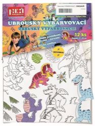 Vybarvovací ubrousky Dinosauři 12 kusů - Kreativní sady a materiály Vybarvovací ubrousky Dinosauři 12 kusů
