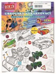 Vybarvovací ubrousky Auta 12 kusů - Kreativní sady a materiály Vybarvovací ubrousky Auta 12 kusů