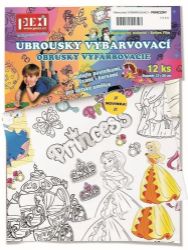 Vybarvovací ubrousky Princezny 12 kusů - Kreativní sady a materiály Vybarvovací ubrousky Princezny 12 kusů