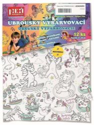 Vybarvovací ubrousky Jednorožci 12 kusů Vybarvovací ubrousky Jednorožci 12 kusů