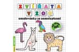 Zvířata v ZOO omalovánky se samolepkami