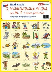 Najdi dvojici - 3. Vyjmenovaná slova po M, P a slova příbuzná - kolektiv autorů - Karetní hry Pexeso Najdi dvojici - 3. Vyjmenovaná slova po M, P a slova příbuzná