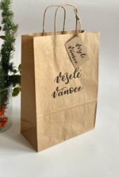 Dárková přírodní taška Be Nice - Veselé Vánoce velká