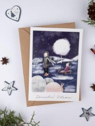 Be Nice vánoční přání Nebeská procházka - modré