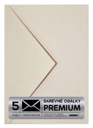 Obálka PREMIUM 5 KS (C6) 114x162 mm Béžová Vintage