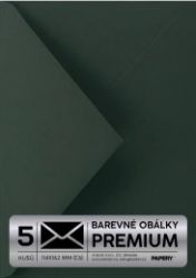 Obálka PREMIUM 5 KS (C6) 114x162 mm Tmavě zelená Vintage - Obaly a obálky Obálka PREMIUM 5 KS (C6) 114x162 mm Tmavě zelená Vintage