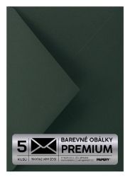Obálka PREMIUM 5 KS (C6) 114x162 mm Tmavě zelená Vintage
