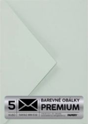 Obálka PREMIUM 5 KS (C6) 114x162 mm Zelená pasletová Vintage