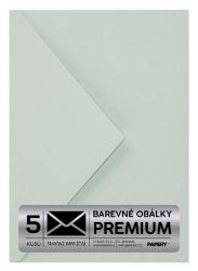 Obálka PREMIUM 5 KS (C6) 114x162 mm Zelená pasletová Vintage