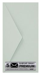 Obálka PREMIUM 5 KS (DL) 110x220 mm Zelená pasletová Vintage