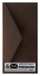 Obálka PREMIUM 5 KS (DL) 110x220 mm Kakaová Vintage Obálka PREMIUM 5 KS (DL) 110x220 mm Kakaová Vintage