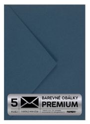 Obálka PREMIUM 5 KS (C6) 114x162 mm Modrá Vintage