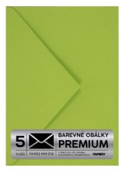 Obálka PREMIUM 5 KS (C6) 114x162 mm Limetková
