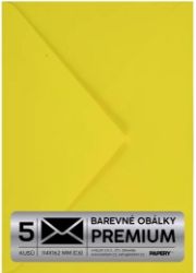 Obálka PREMIUM 5 KS (C6) 114x162 mm Citronová