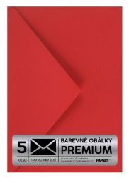 Obálka PREMIUM 5 KS (C6) 114x162 mm Třešňová