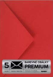 Obálka PREMIUM 5 KS (C6) 114x162 mm Třešňová - Obaly a obálky Obálka PREMIUM 5 KS (C6) 114x162 mm Třešňová