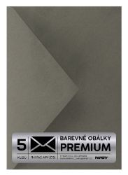 Obálka PREMIUM 5 KS (C6) 114x162 mm Antracitová Vintage