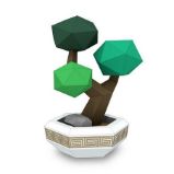 Papírový model Bonsai tm. zelená Papírový model Bonsai tm. zelená