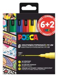 6+2 Sada popisovačů Posca PC-3M - 8 ks 6+2 Sada popisovačů Posca PC-3M - 8 ks