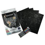 Centropen Černé antistresové omalovánky + 6 metalických popisovačů - Antistresové omalovánky Centropen Černé antistresové omalovánky + 6 metalických popisovačů