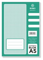 Poznámkový blok A5, čtvereček, 50 listů