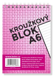 Blok s horní vazbou A6, linka, 50 listů - Bloky, zápisníky Blok s horní vazbou A6, linka, 50 listů