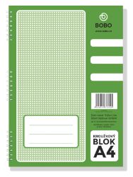 Blok s boční vazbou A4, čtvereček, 50 listů - Bloky, zápisníky Blok s boční vazbou A4, čtvereček, 50 listů