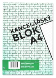 Kancelářský blok A4, čtvereček, 50 listů - Bloky A4 Kancelářský blok A4, čtvereček, 50 listů