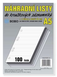 Náhradní listy A5, linka, 100 listů