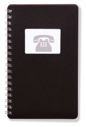 Kroužkový telefonní zápisník 100 x 160 mm, černý Kroužkový telefonní zápisník 100 x 160 mm, černý