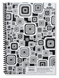 Blok BLACK & WHITE s boční plastovou spirálou A4, linka, 50 listů
