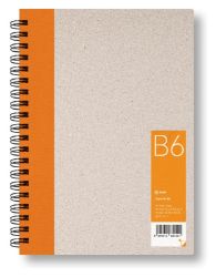 Kroužkový zápisník B6, čistý, oranžový, 50 listů