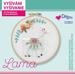 Kreativní set - Vyšívání - Lama - Experimentální sady Kreativní set - Vyšívání - Lama