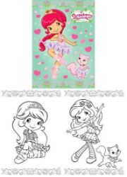 Strawberry Shortcake - Omalovánky A4 - Pohádkové postavy omalovánky Strawberry Shortcake - Omalovánky A4