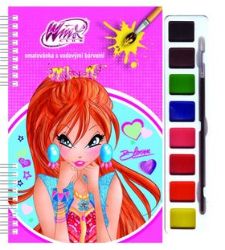 Winx Club Bloom - Omalovánky s vodovými barvami (růžová) - Pohádkové postavy omalovánky Winx Club Bloom - Omalovánky s vodovými barvami