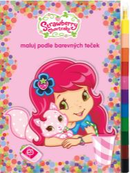 Strawberry - Maluj podle barevných teček + maxi voskovky - Spojovačky pro děti Strawberry - Maluj podle barevných teček + maxi voskovky