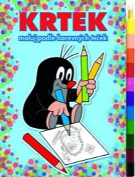 Krtek 2 - Maluj podle barevných teček + maxi voskovka - Pohádkové postavy omalovánky Krtek 2 - Maluj podle barevných teček + maxi voskovka