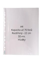 Prospektový obal CONCORDE A4, 55 mic., rozšířený, hladký, sada 100ks