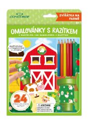 Omalovánky s razítkem CONCORDE - Zvířátka na farmě - Dětská razítka Omalovánky s razítkem CONCORDE - Zvířátka na farmě