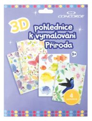 3D pohlednice k vymalování Příroda - Kreativní sady a materiály 3D pohlednice k vymalování Příroda