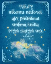 Plechová cedulka "Nikdy nikomu nedovol, aby přistřihnul stříbrná křídla tvých zlatých snů" Plechová cedulka "Nikdy nikomu nedovol, aby přistřihnul stříbrná křídla tvých zlatých snů"