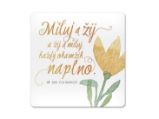Korkový podtácek s citátem - Miluj a žij a žij a miluj každý okamžik naplno - Sri Chinmoy - Home deco Korkový podtácek s citátem - Miluj a žij a žij a miluj každý okamžik naplno