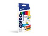 Pastelky MFP GRIDO 12 ks Gumovací triangular s ořezávátkem - Štětce, pastelky, fixy Pastelky MFP 12 ks Gumovací triangular s ořezávátkem