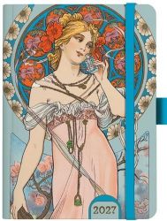 Denní diář 2027 A5 Alfons Mucha Modrý
