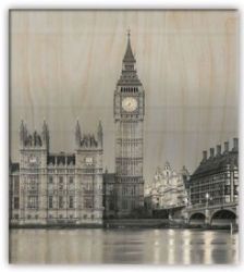 Obraz dřevěný: Big Ben, 450x520 - Plakáty Obraz dřevěný: Big Ben, 450x520