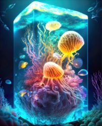 Dřevěné puzzle/Jellyfish World A3 Dřevěné puzzle/Jellyfish World A3