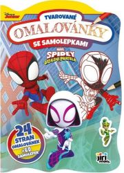 Spidey - Tvarované omalovánky se samolepkami - Samolepky pohádkových postav Spidey - Tvarované omalovánky se samolepkami