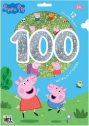 Prasátko Peppa - 100 metalických samolepek s omalovánkovými listy - Samolepky pohádkových postav 100 metalických samolepek s omalovánkovými listy Prasátko Peppa