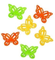 Dřevěné výseky 4cm - motýli oranžovožlutý mix 6ks - Kreativní sady a materiály Dřevěné výseky 4cm - motýli oranžovožlutý mix 6ks