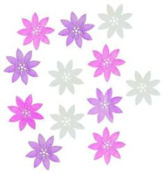Dřevěné výseky 4cm - květy růžový mix 12ks - Kreativní sady a materiály Dřevěné výseky 4cm - květy růžový mix 12ks